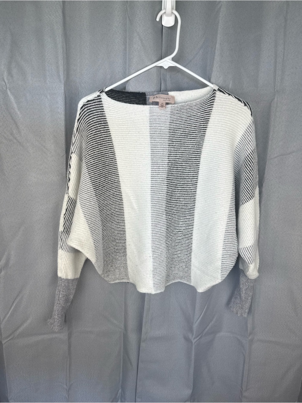 Philosophy Republic Clothing Oversized Striped Batwing Sweater L